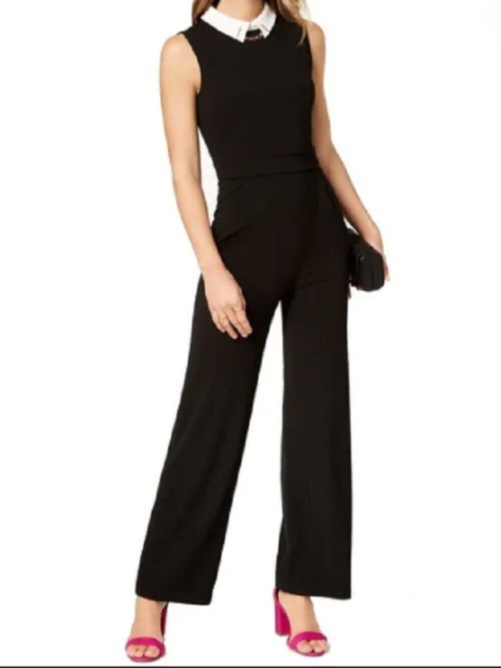 Ivanka Trump Embellished Collar Luxurious Jumpsuit Stretch Size 6